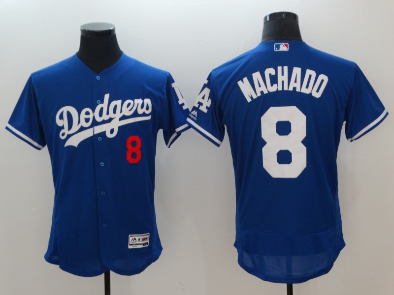 2018 Men Los Angeles Dodgers #8 Machado blue jerseys